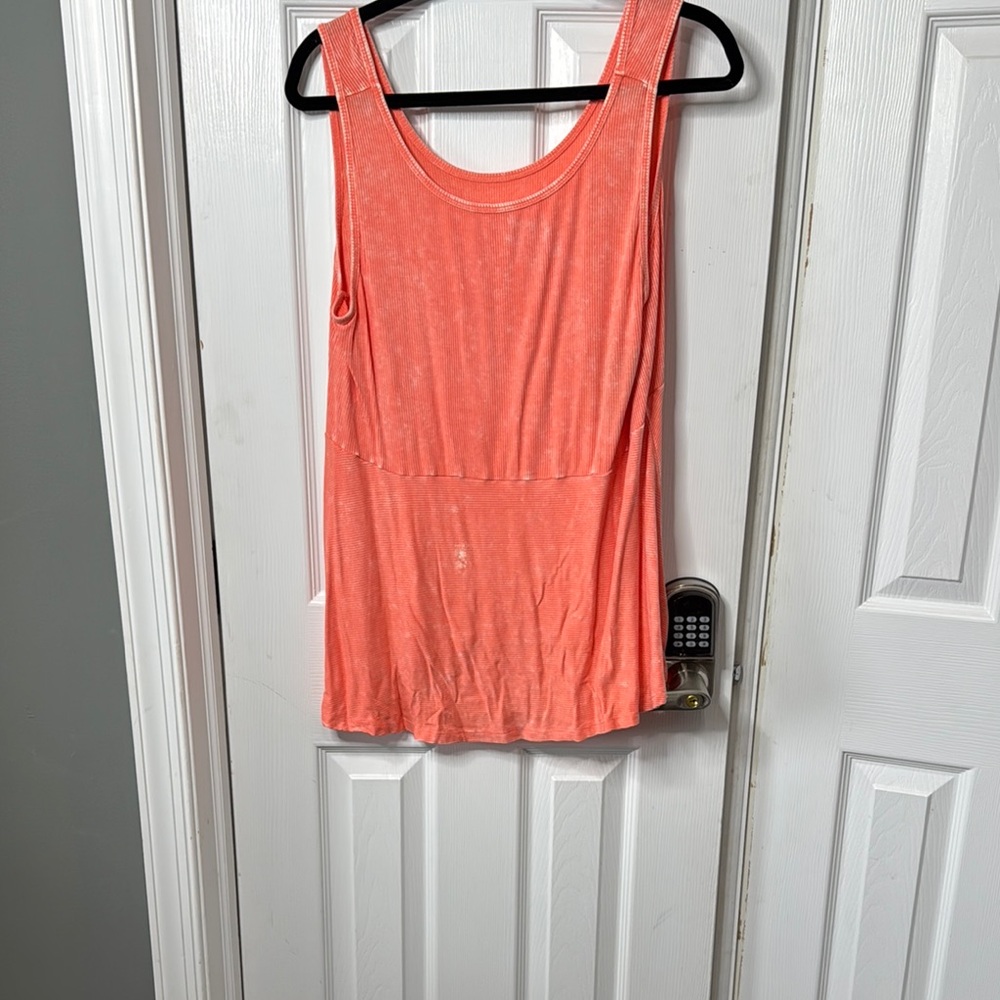 Torrid Pink Ribbed Fitted Sleeveless Tank Top